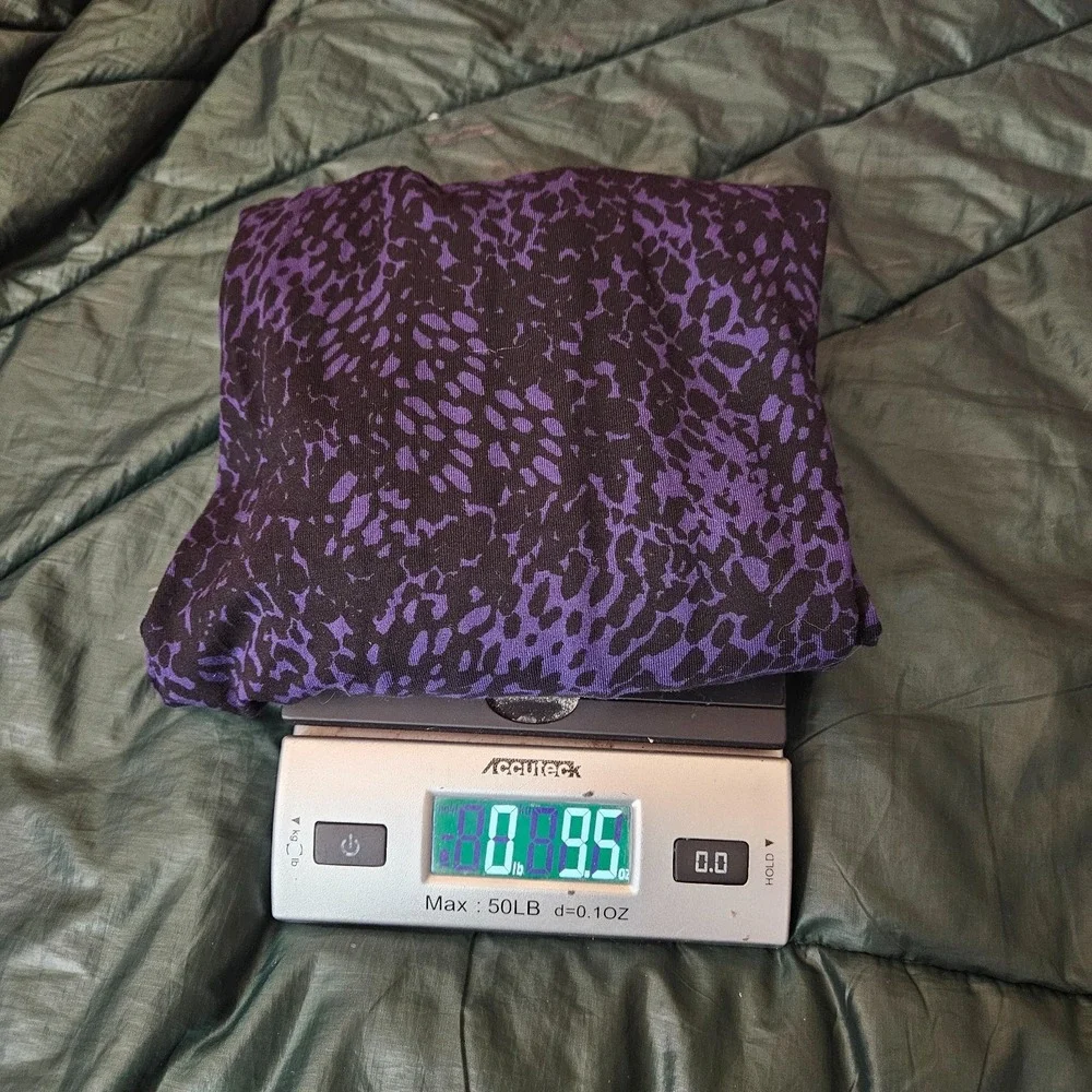 Chico's Women's US Size L Purple Black Geometric Printed Long Sleeve Shirt